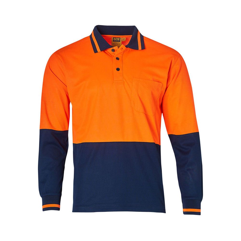 High Visibility Truedry® Mesh Knit Safety Polo Long Sleeve Safety Polo - Workwear Branding Embroidery ｜Digital Printing